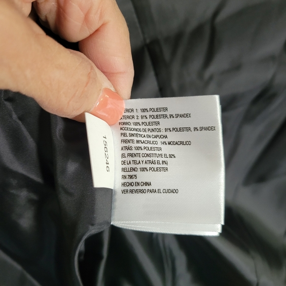 Michael Kors Black Puffer Coat with Faux Fur Hood XL - Picture 10 of 12